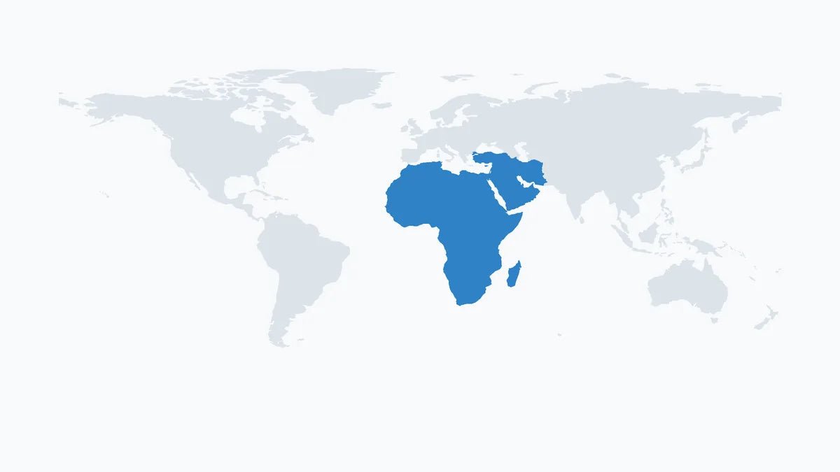 DOOGEE business cooperation region map - Middle East and Africa